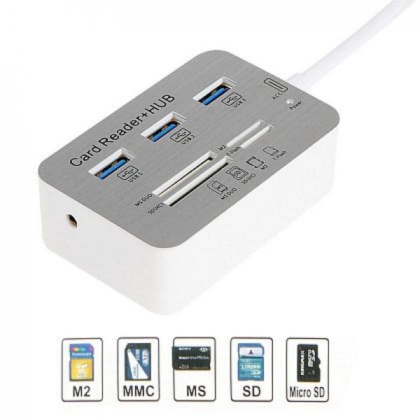 USB 3.1 COMBO 3x HUB USB 3.0 + Memory Card Reader All in One A102
